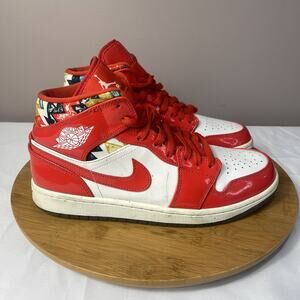 Jordan Air Jordan 1 Mid SE Barcelona Sweater Red White High Top Sneakers Size 8